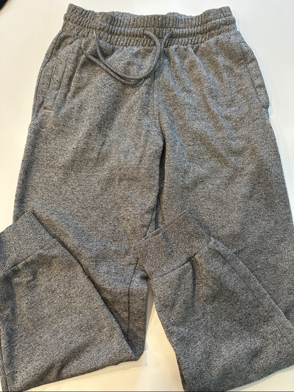 H&M Mens Regular Fit Grey Marl Joggers Small Drawstring Cuffed‎ Pockets